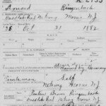 Registration card 1918 Leonard Ringenbach